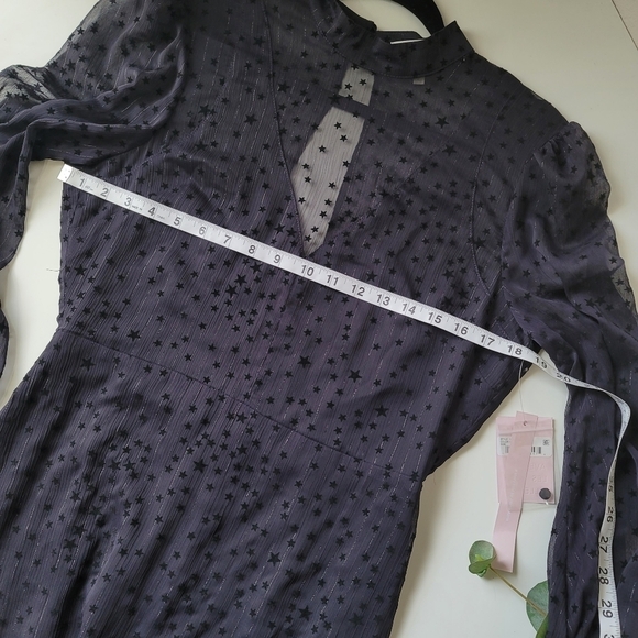 NWT Avec Les Filles flocked stars sheer dress - Picture 6 of 10